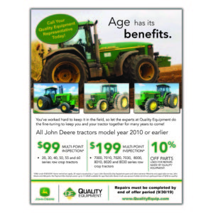 Aged Tractors & Combines Service Special Flyer